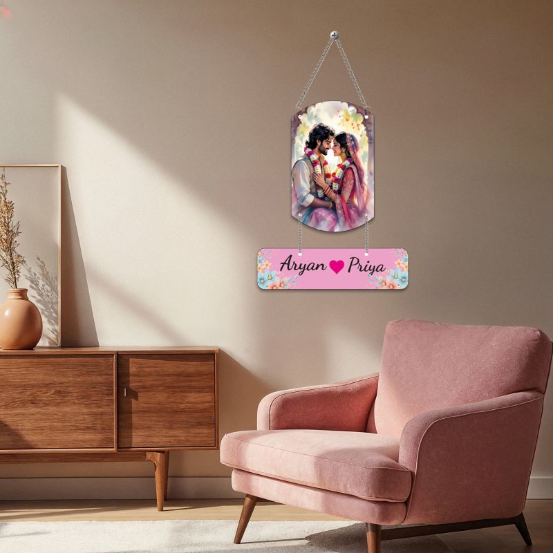 Personalized Couple Name Pre Wedding Theme  Wall Hanging